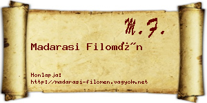 Madarasi Filomén névjegykártya